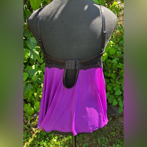 Sheer purple & black babydoll size L - Picture 4 of 6